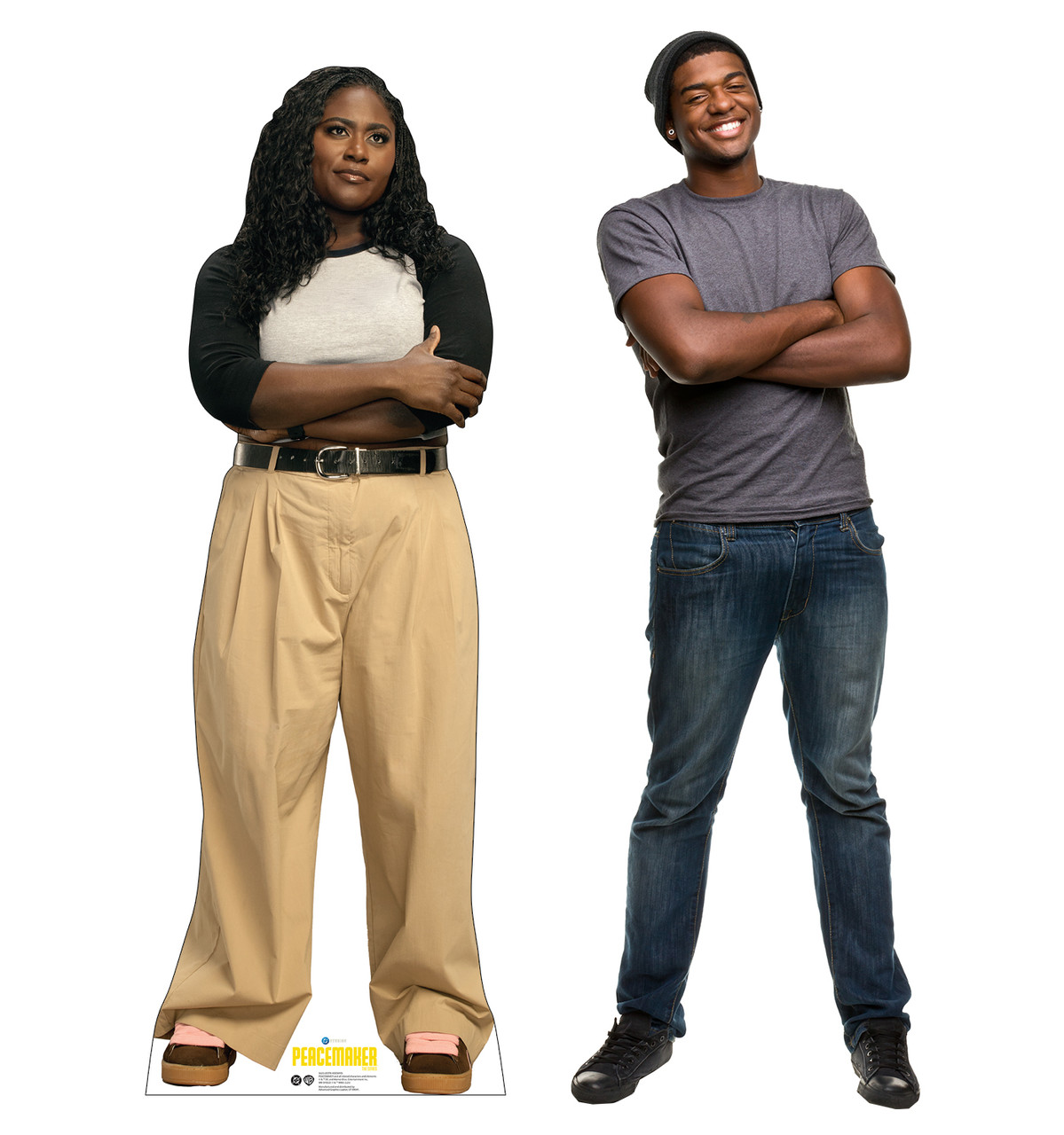 Life-size Cardboard standee of Leota Adebayo with model.