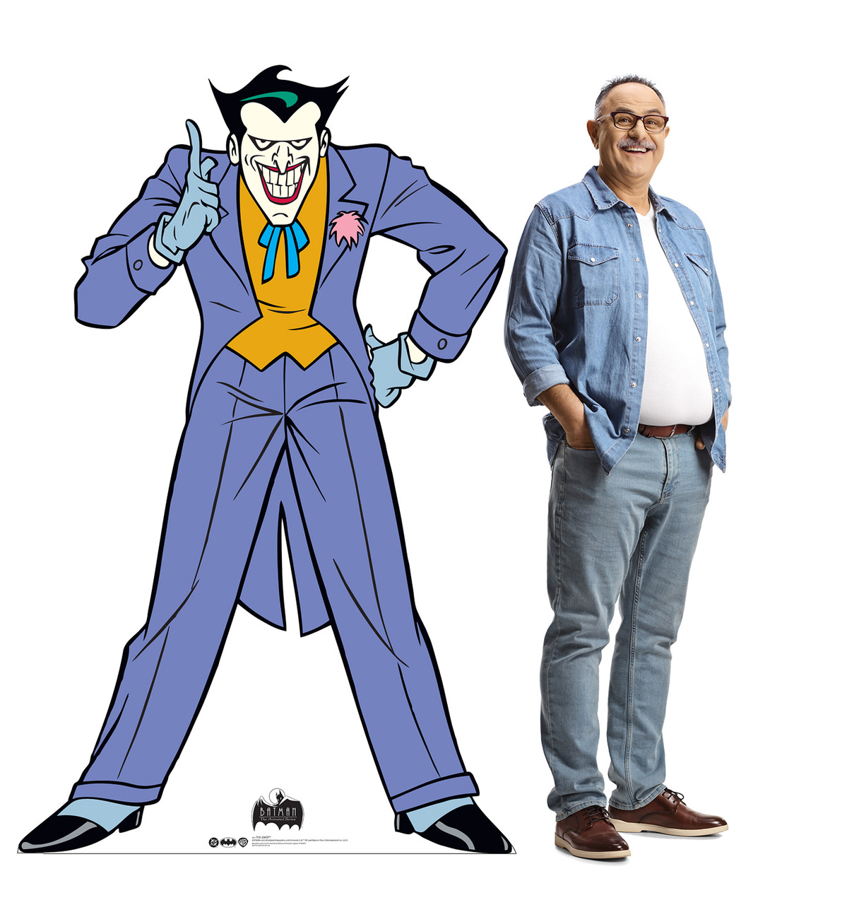 Life-size Cardboard standee of The Joker (Animated Series 1992) with model.