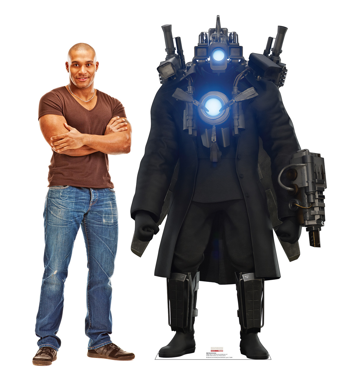 Life-size Cardboard standee of Titan Cameraman (Skibidi Toilet) with model.