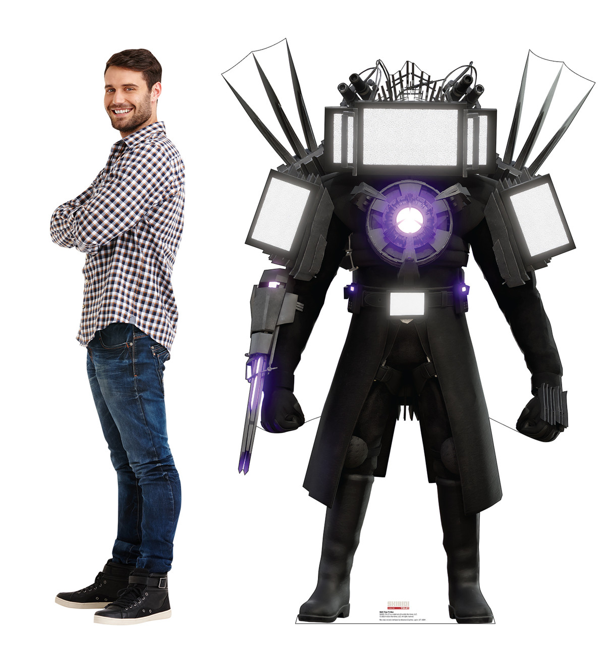 Life-size Cardboard standee of Titan TV Man (Skibidi Toilet) with model.