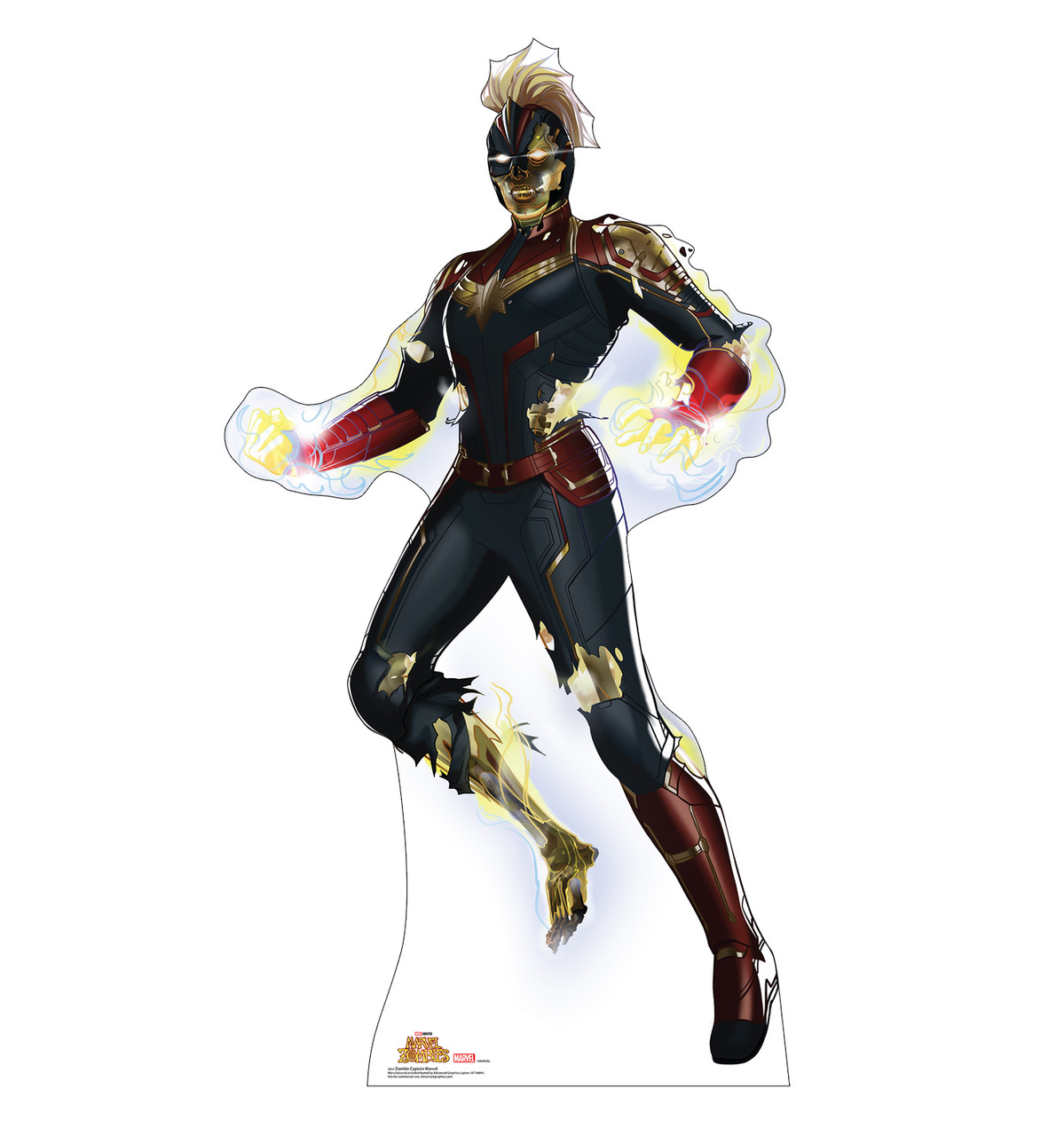 Life-size Cardboard standee of Zombie Captain Marvel.