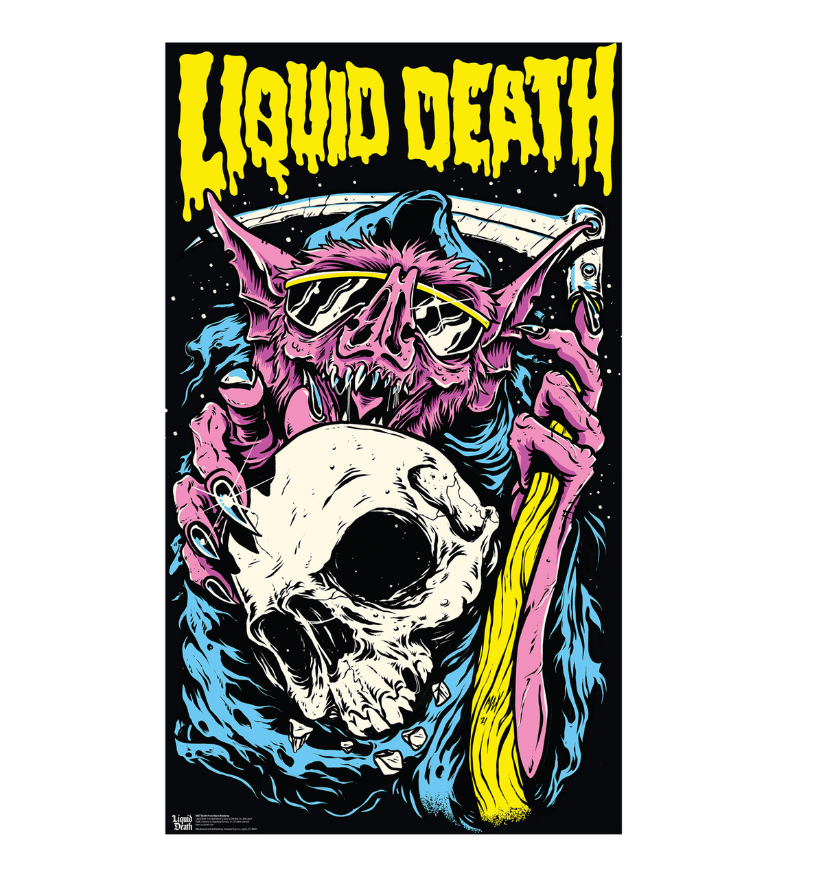 Life-size Cardboard standee of Death from Above Backdrop.