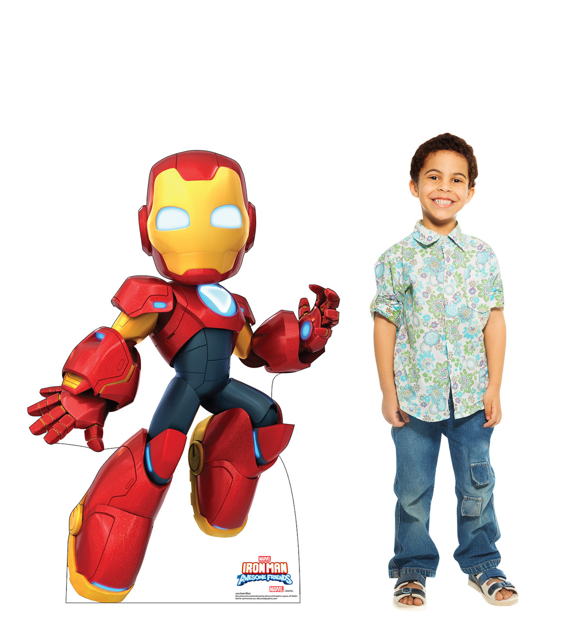 Life-size Cardboard standee of Iron Man with model.