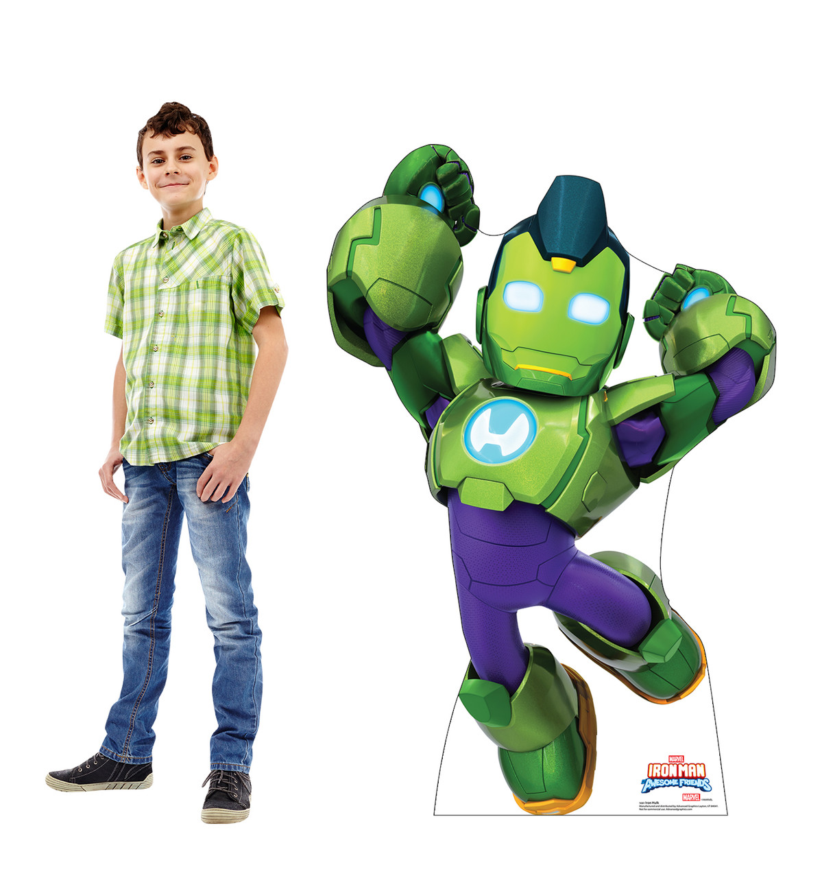 Life-size Cardboard standee of Iron Hulk with model.