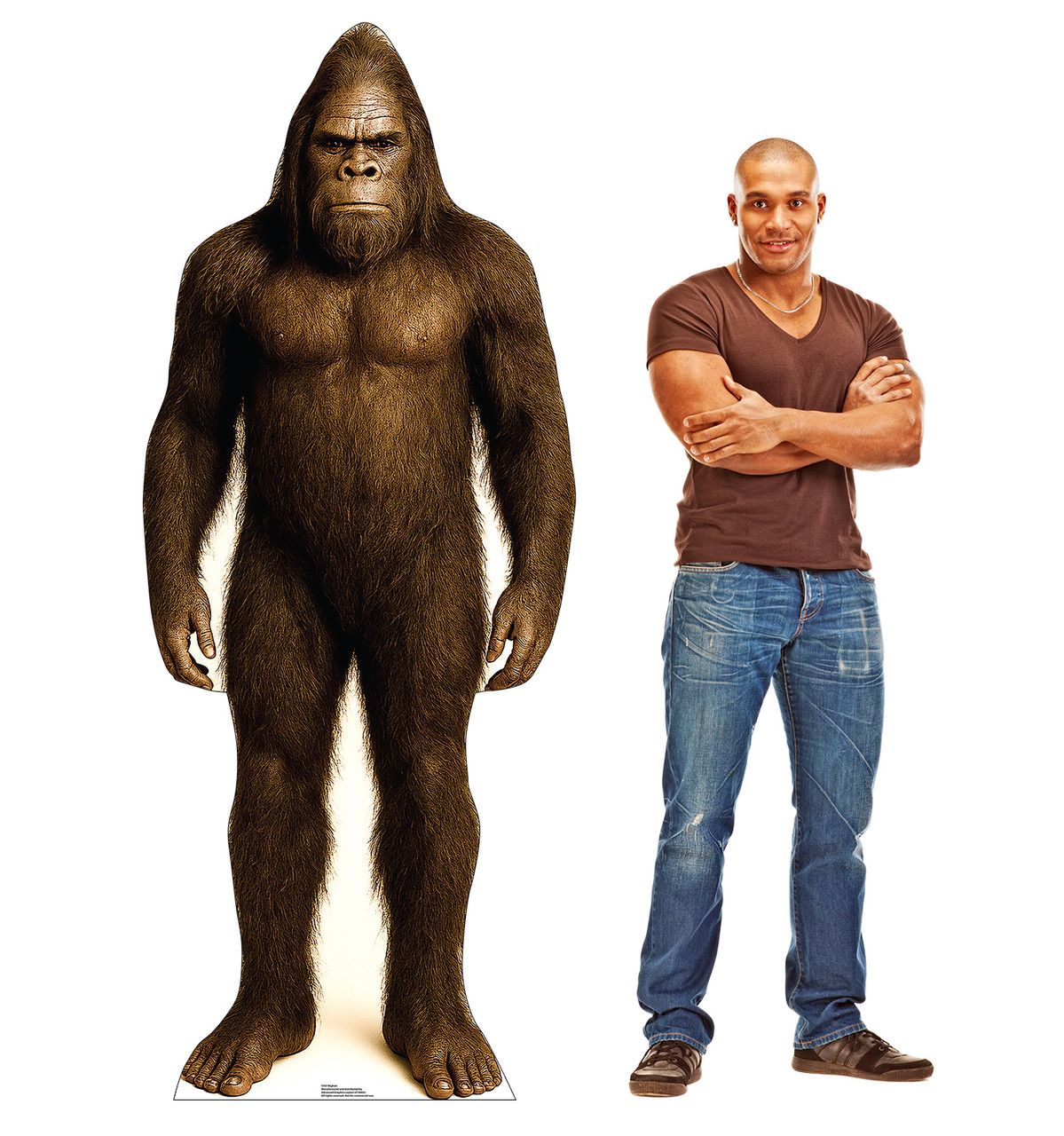 Life-size Cardboard standee of Bigfoot with model.