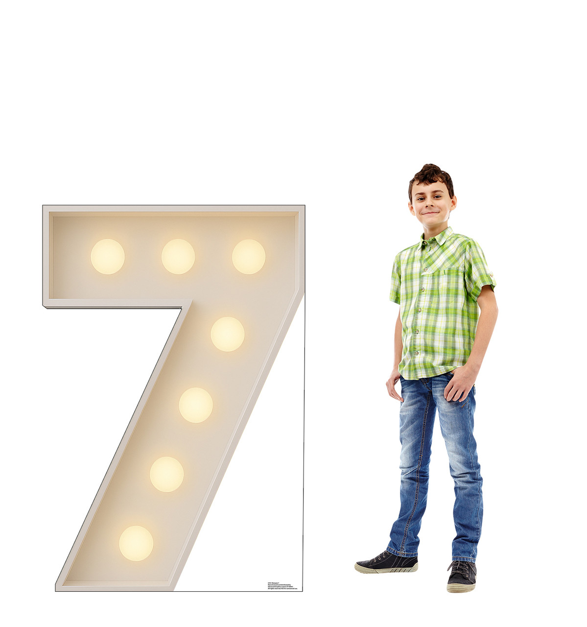 Life-size Cardboard standee of Marquee 7 with model.