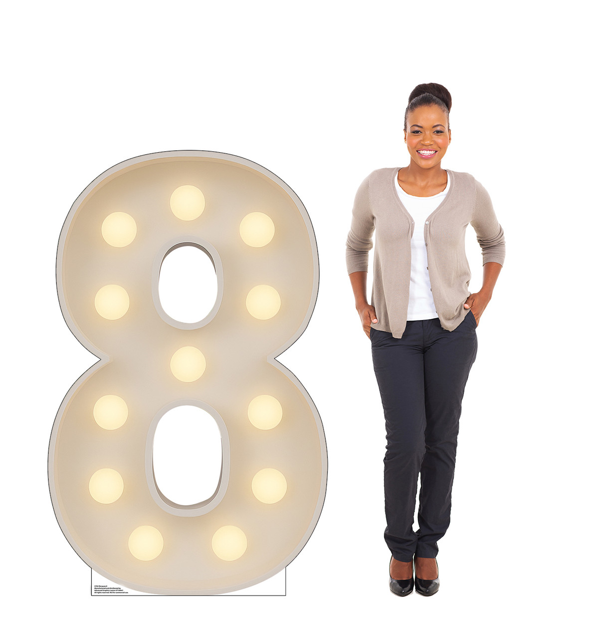 Life-size Cardboard standee of Marquee 8 with model.