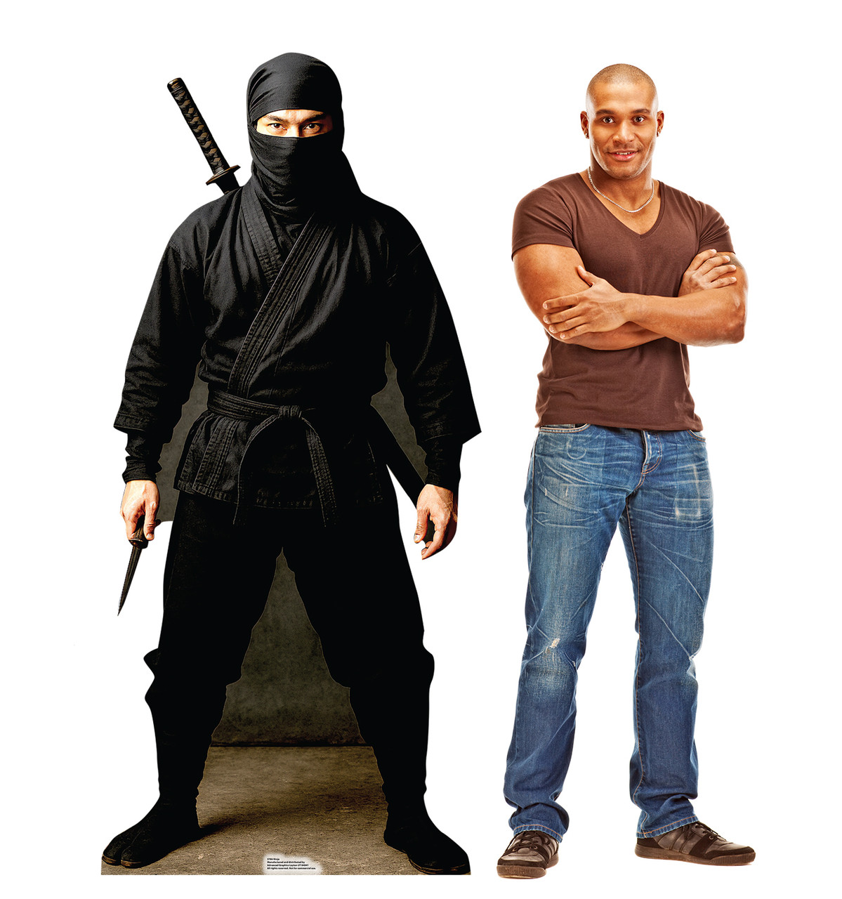 Life-size Cardboard standee of a Ninja with model.