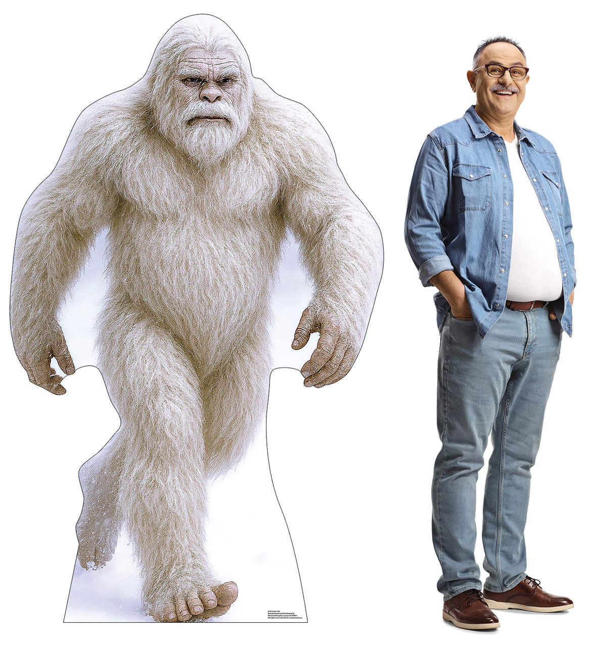 Life-size Cardboard standee of a Snow Yeti with model.