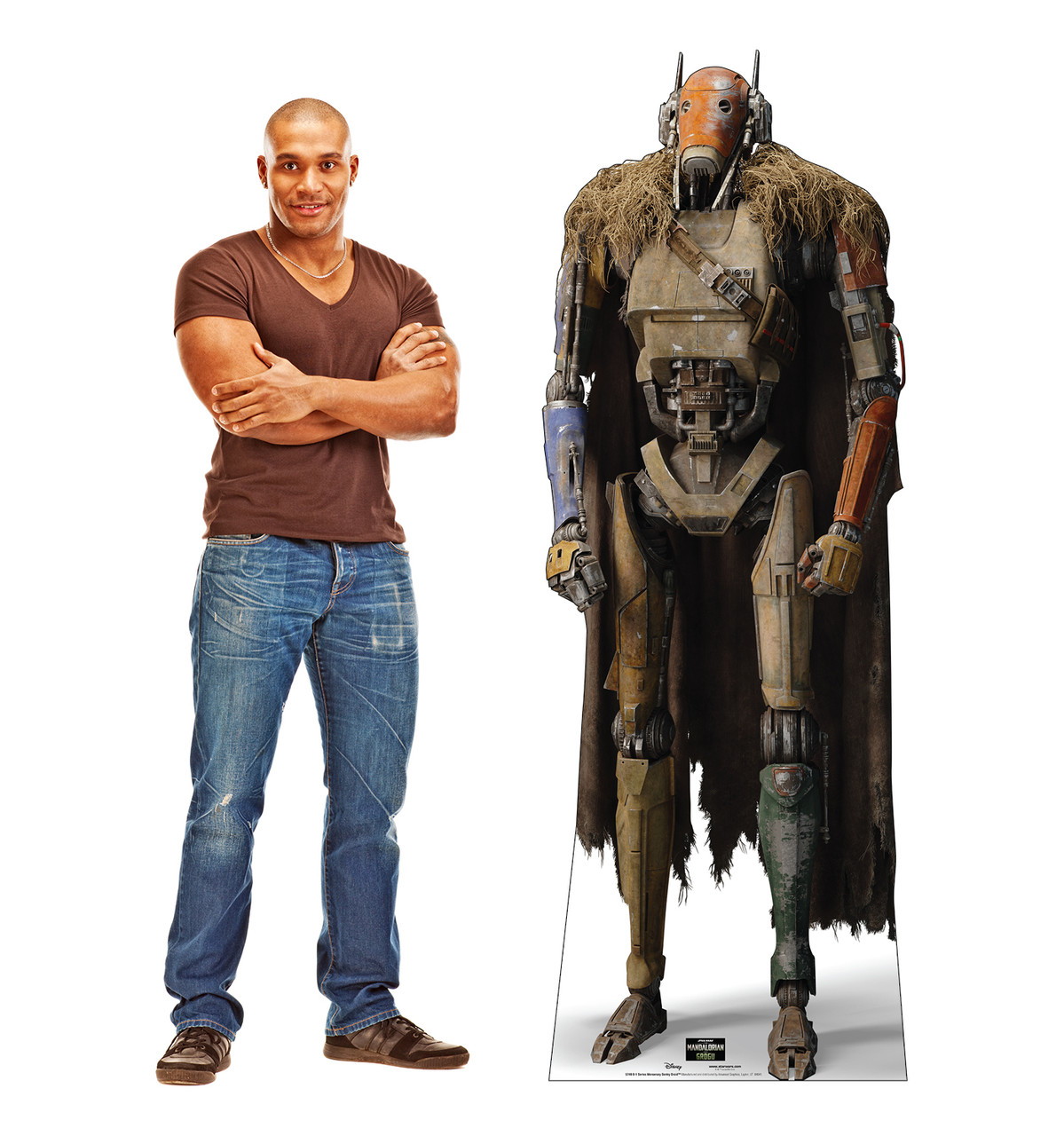 Life-size Cardboard standee of B-1 Series Mercenary Sentry Droid™ with model.