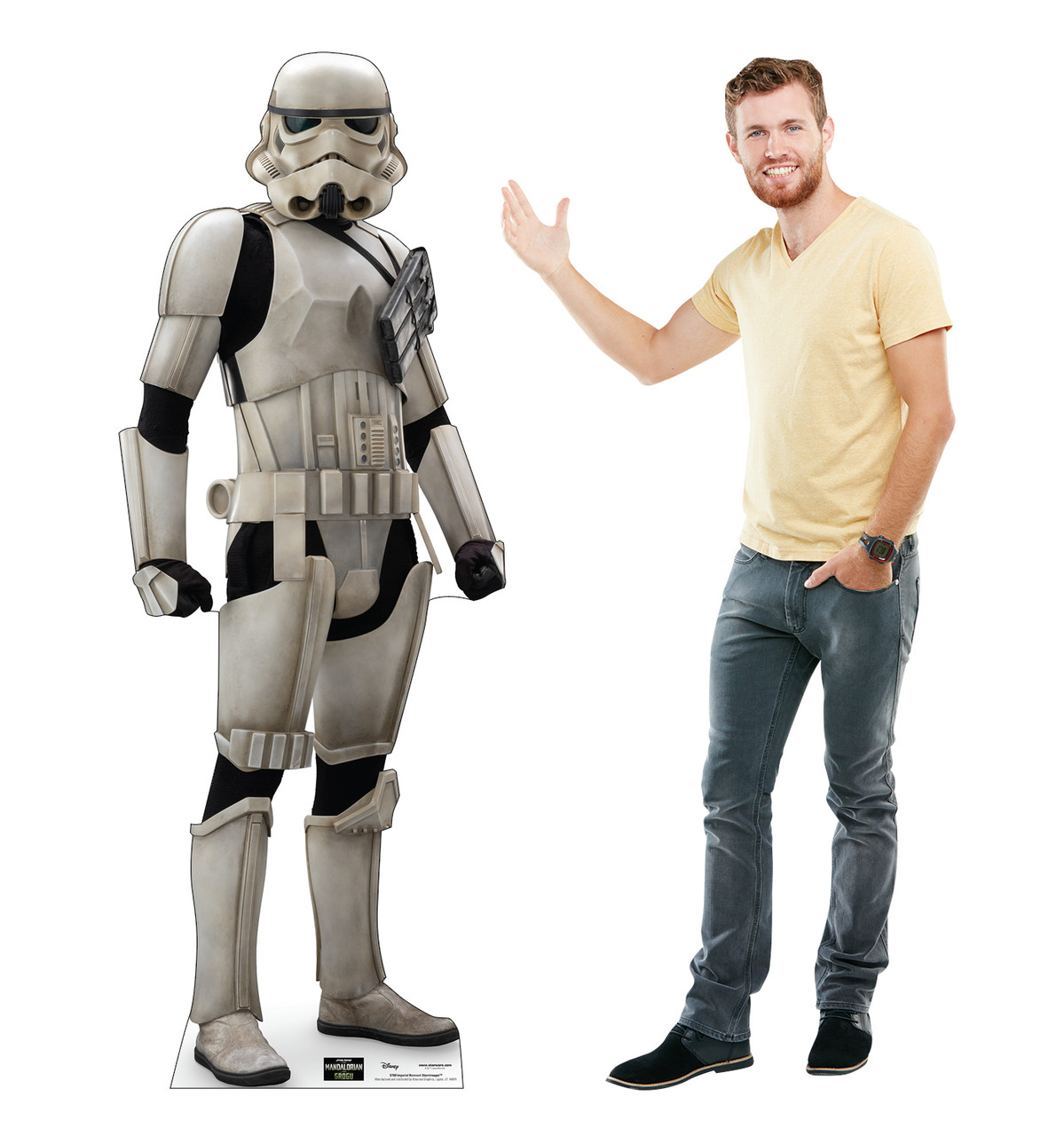 Life-size Cardboard standee of Imperial Remnant Stormtrooper™ with model.