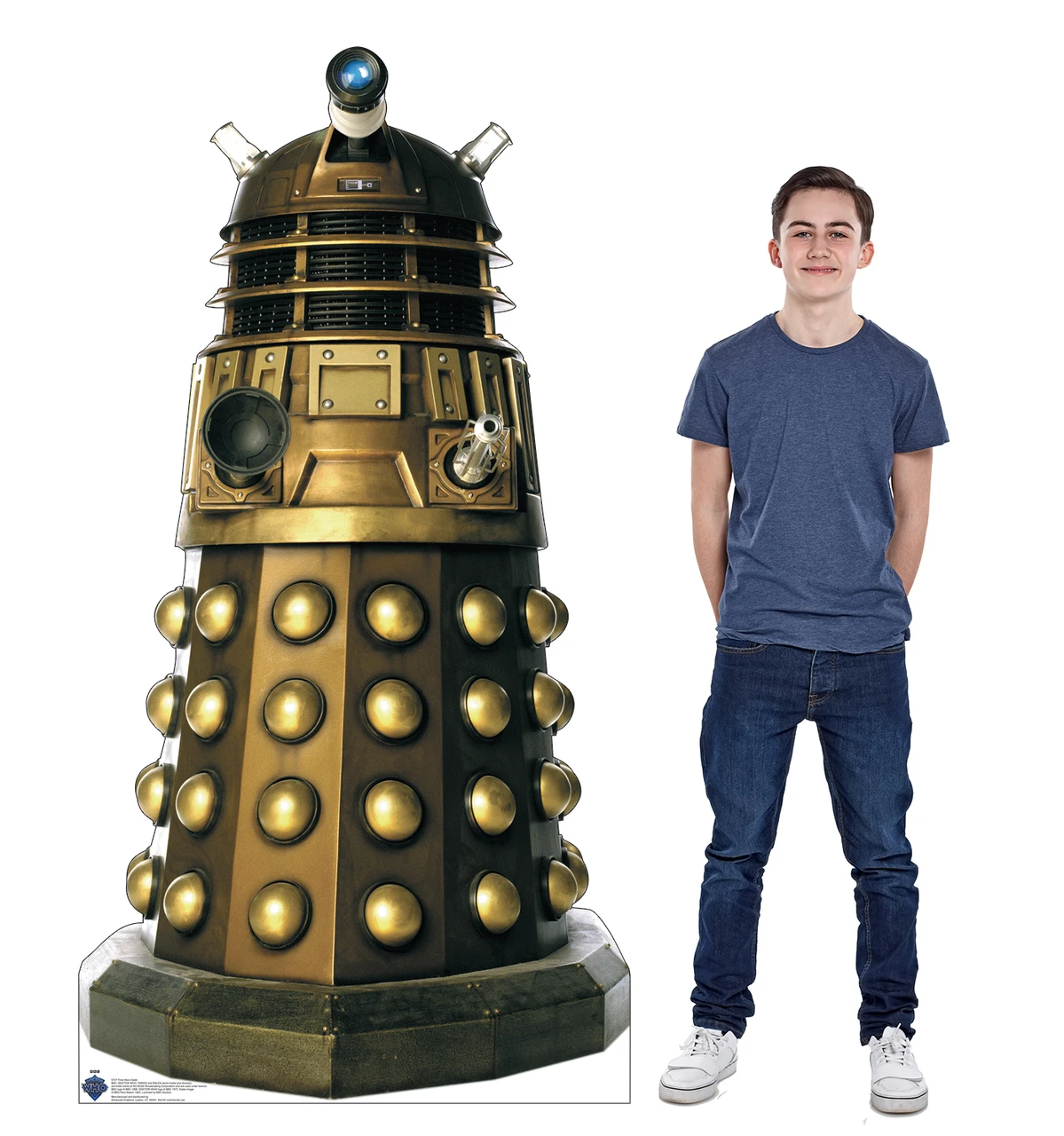 Life-size Cardboard standee of Time Wars Dalek with model.
