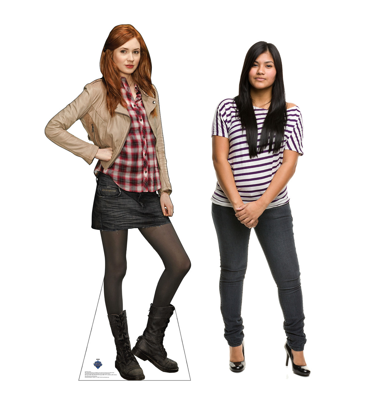 Life-size Cardboard standee of Amy Pond with model.