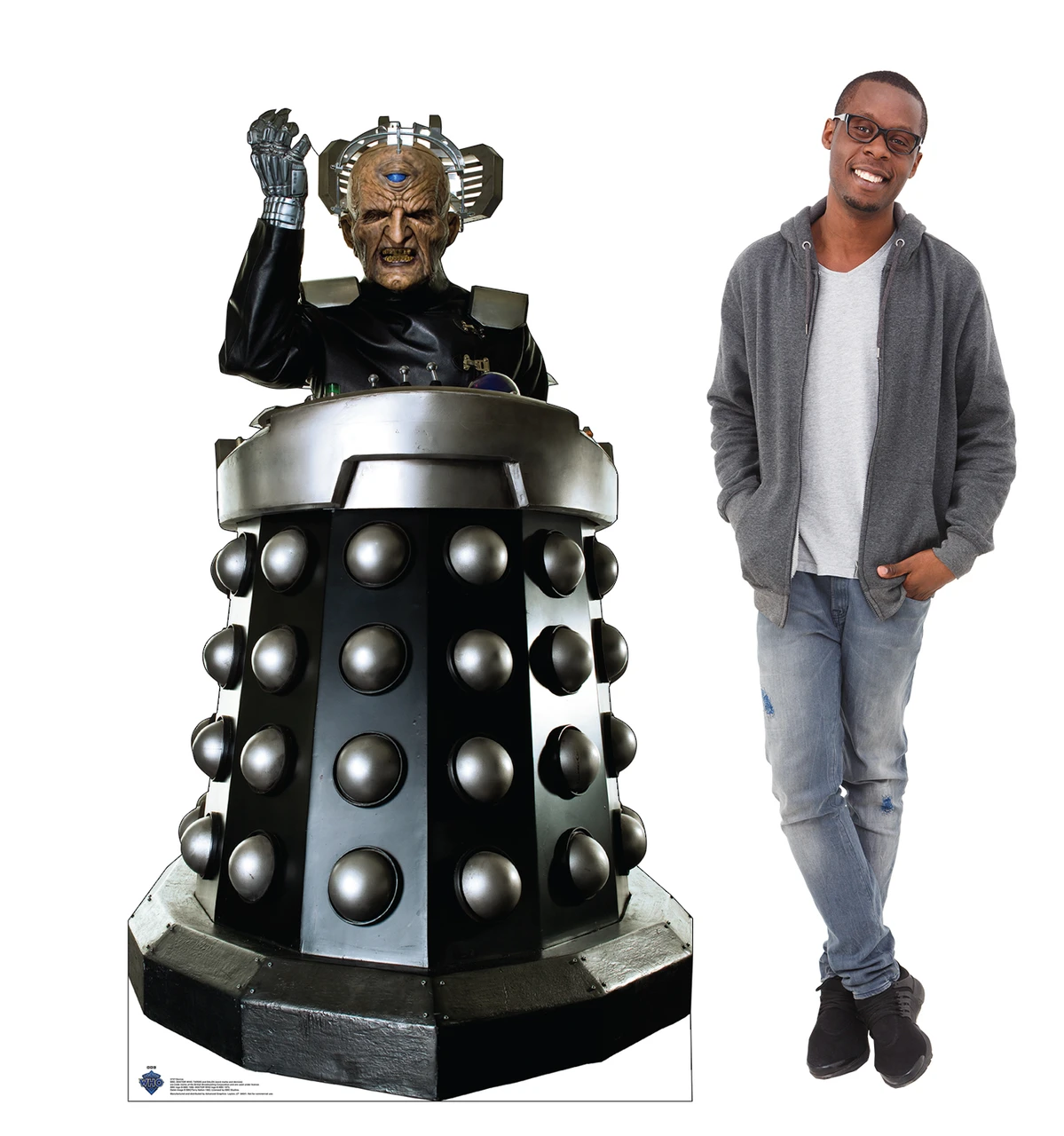 Life-size Cardboard standee of Davros with model.