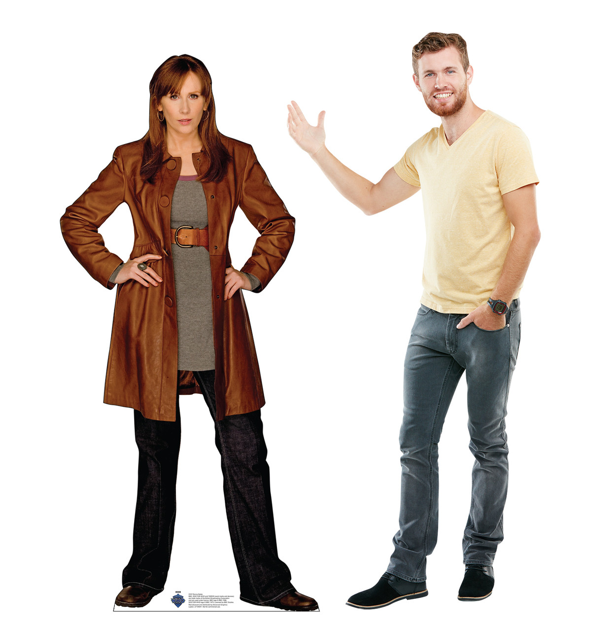 Life-size Cardboard standee of Donna Noble with model.