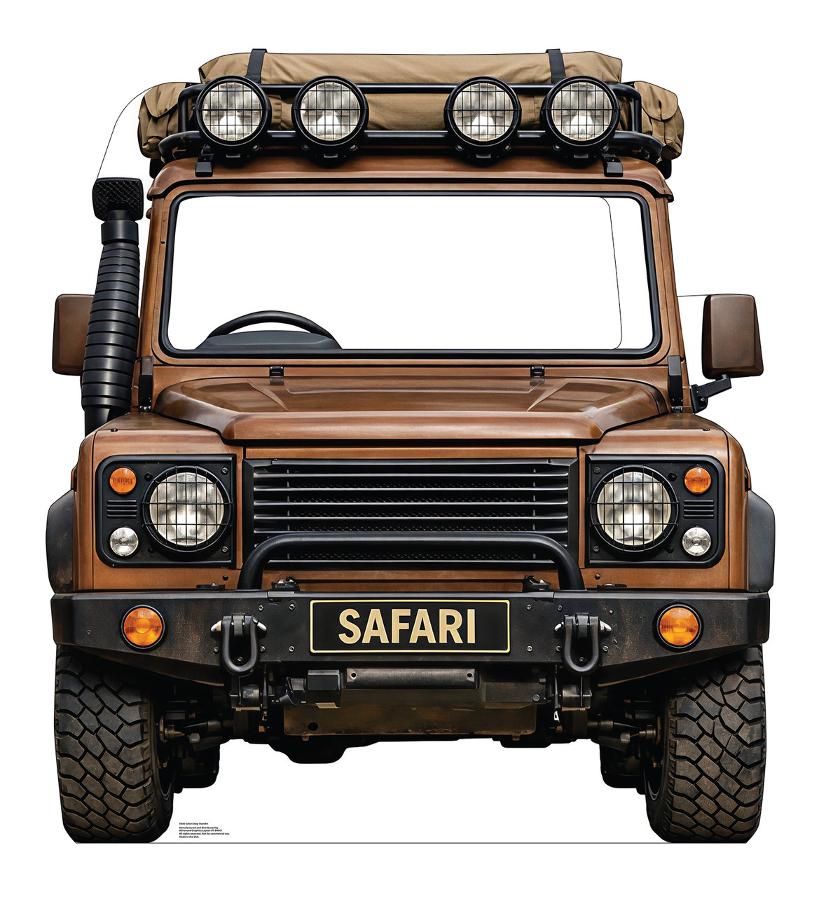 Life-size cardboard standee of a Safari Truck Standin.