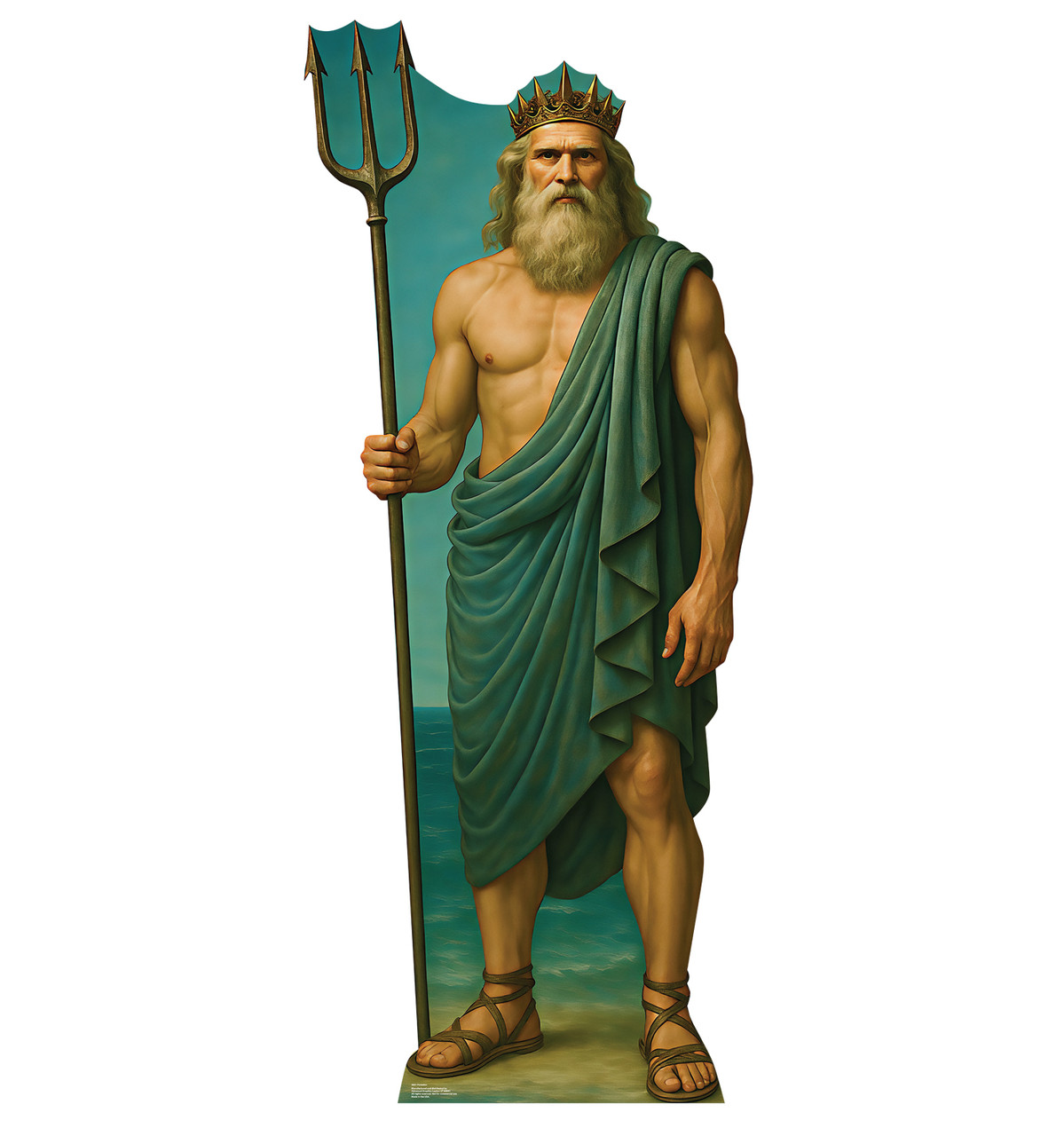 Life-size cardboard standee of Poseidon.