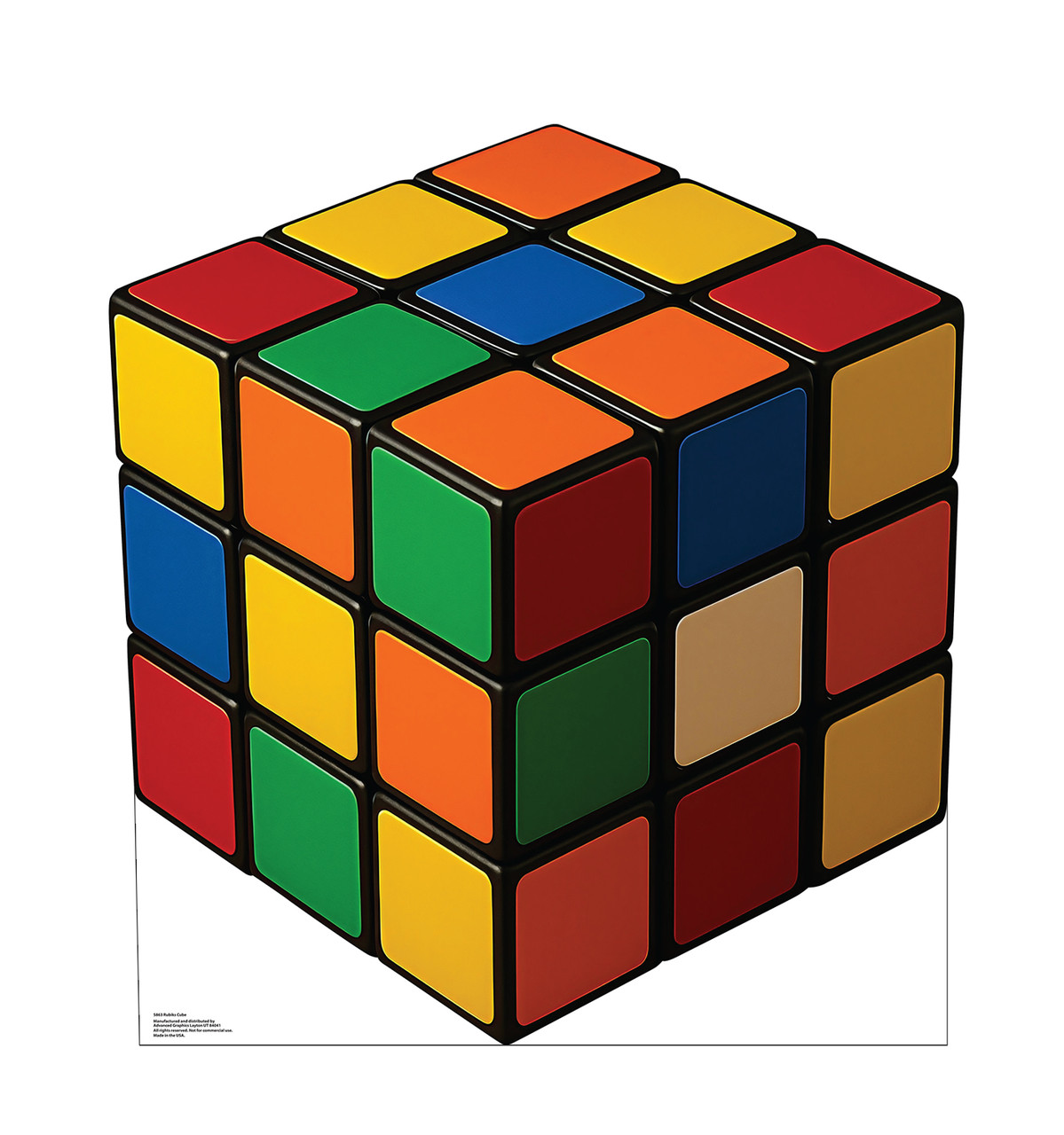 Life-size cardboard standee of a Rubiks Cube.