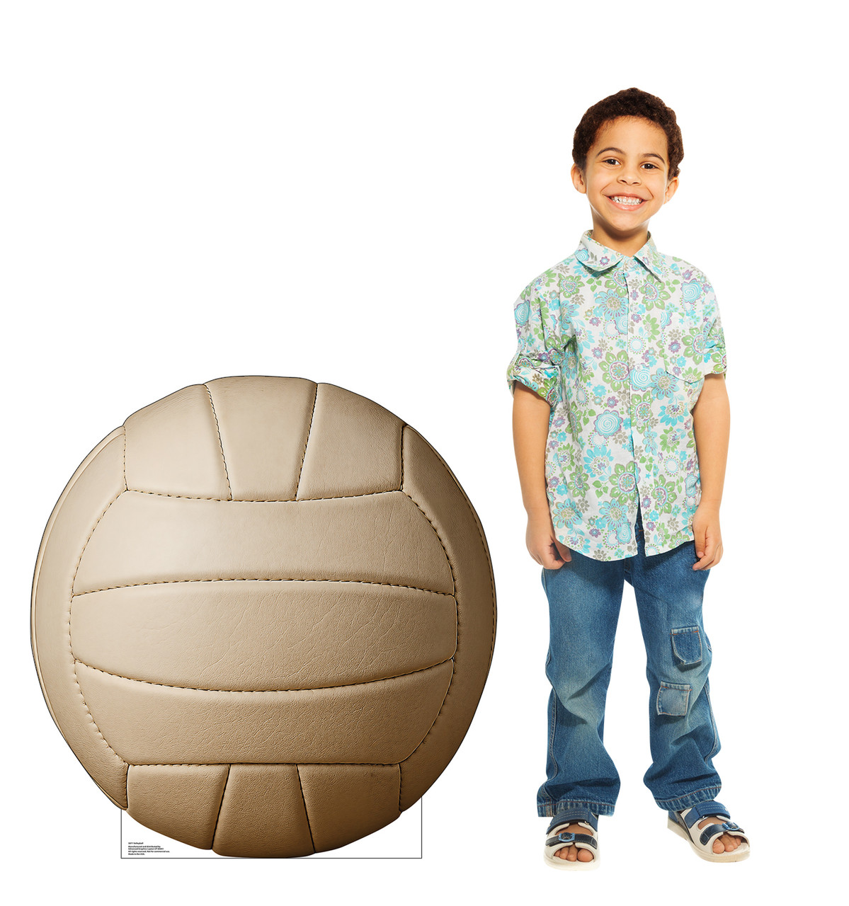 Life-size cardboard standee of a Volleyball with model.