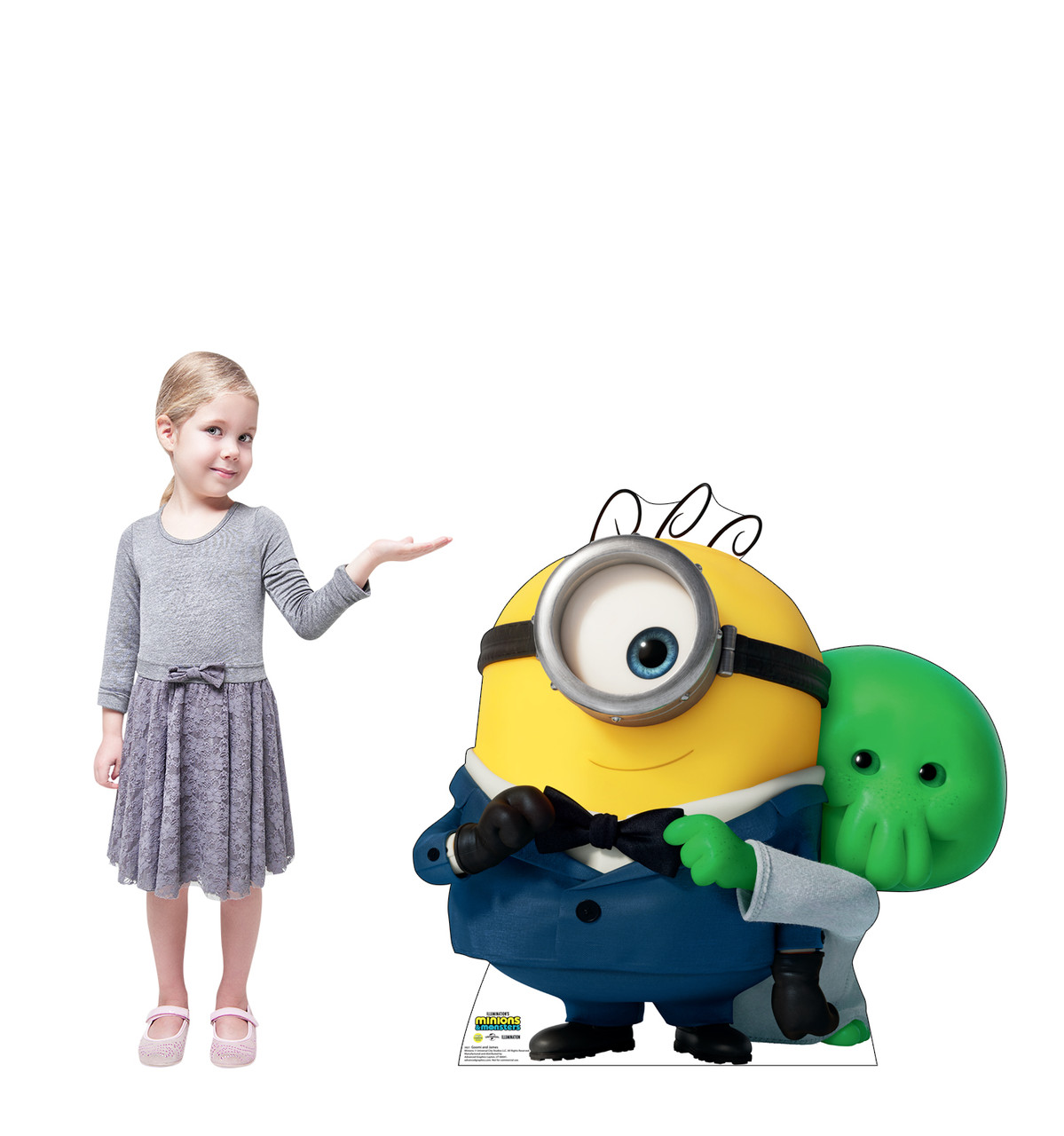 Life-size cardboard standee of Goomi and James with model.