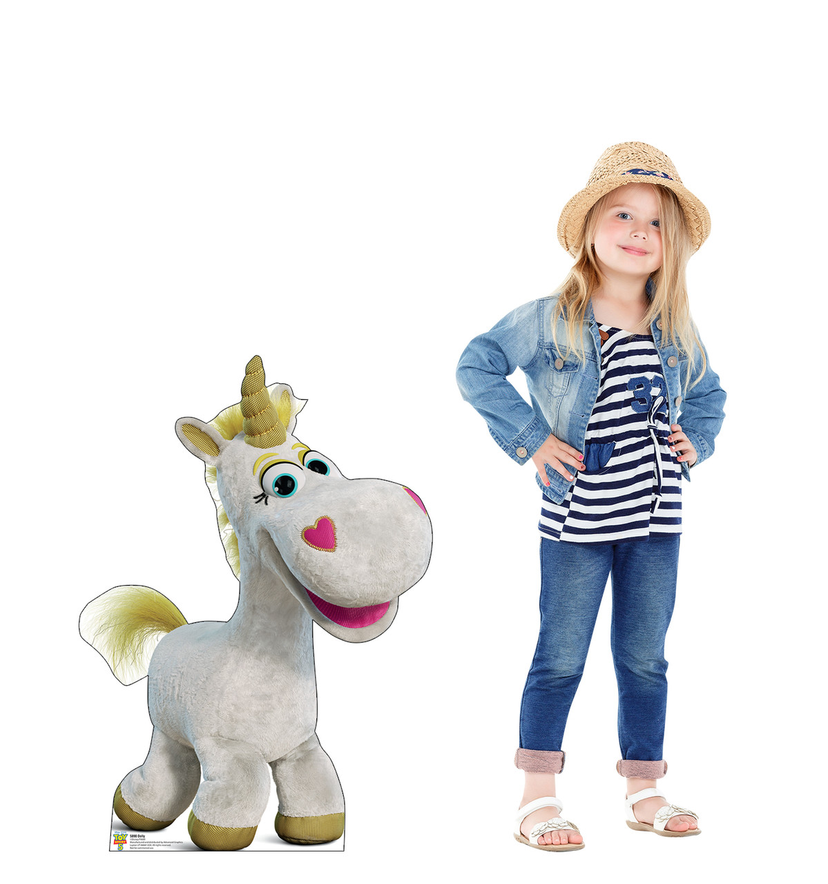 Life-size cardboard standee of Buttercup with model.