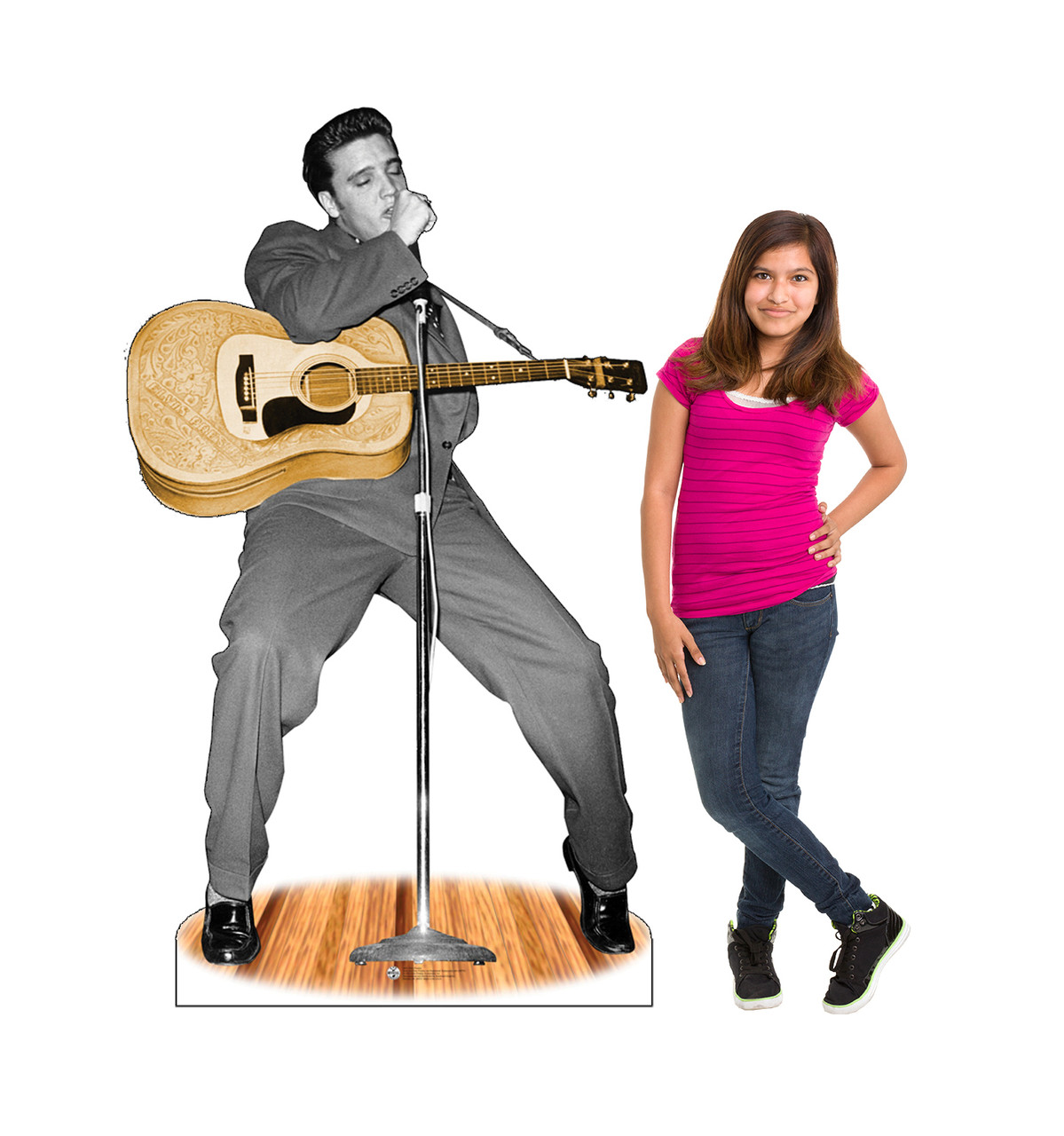 Life-size Elvis Presley with Microphone Cardboard Standup | Cardboard Cutout
