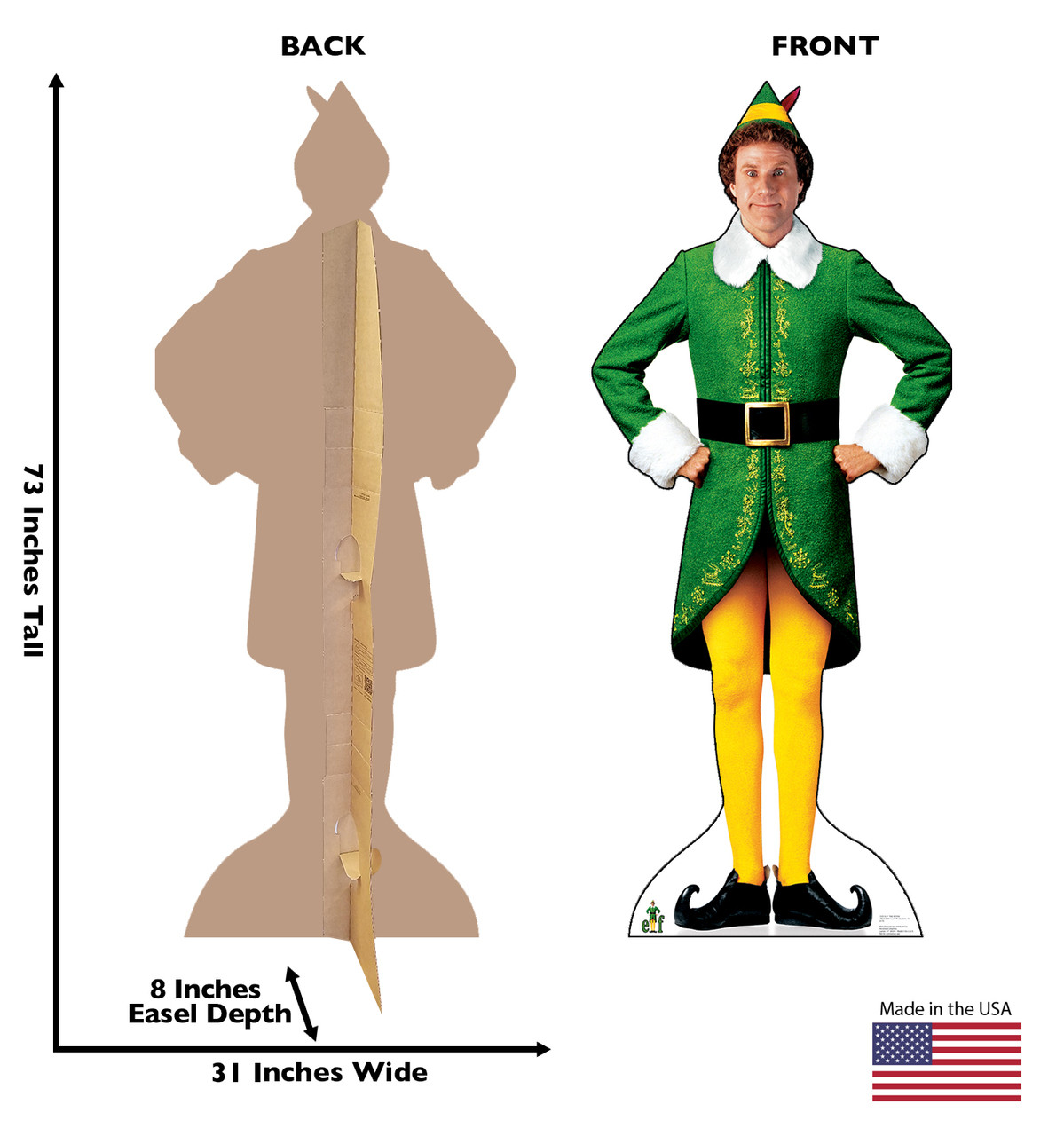 Lifesize Buddy the Elf Cardboard Cutout