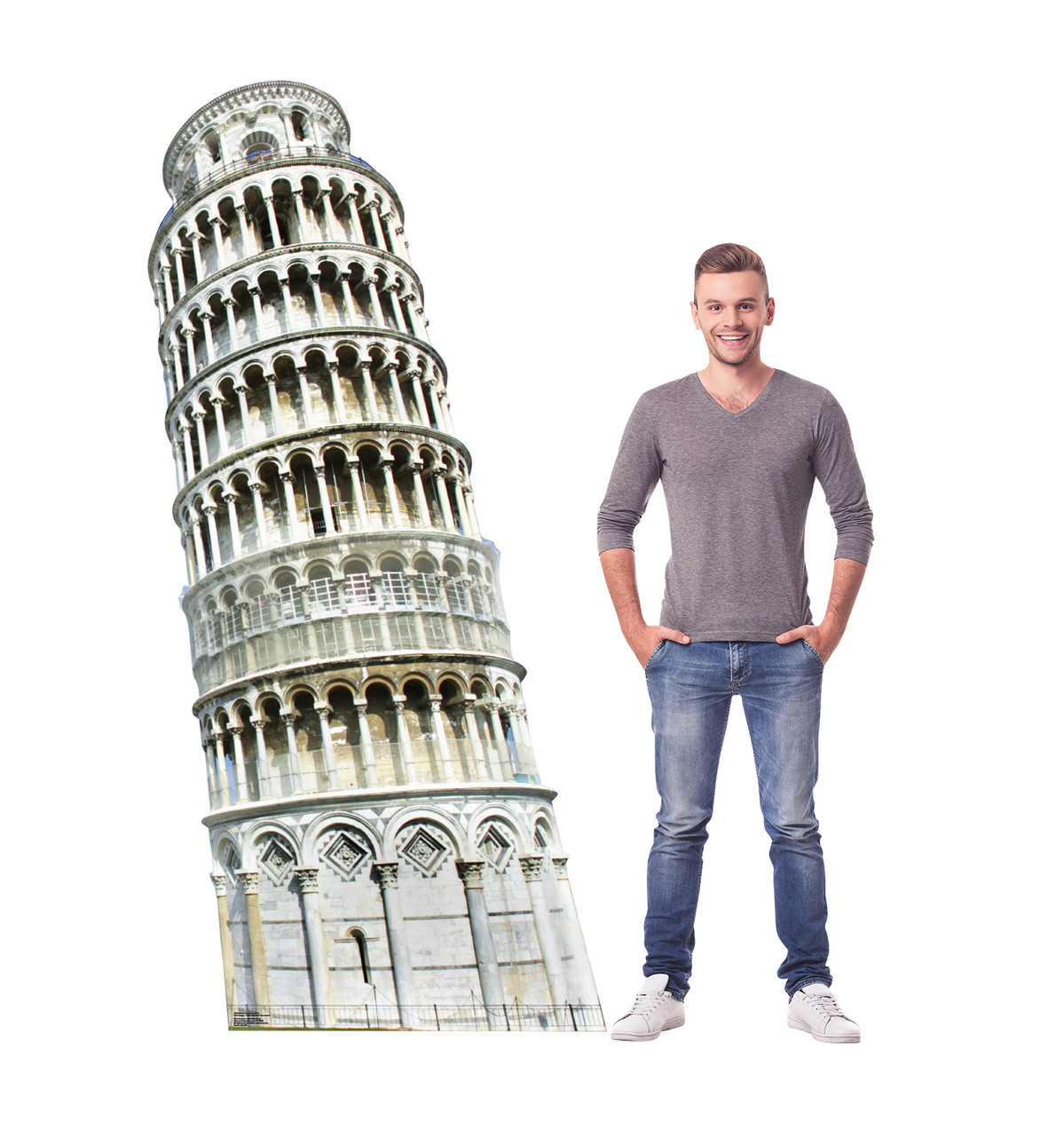 Life-size Italy Leaning Tower of Pisa Cardboard Standup