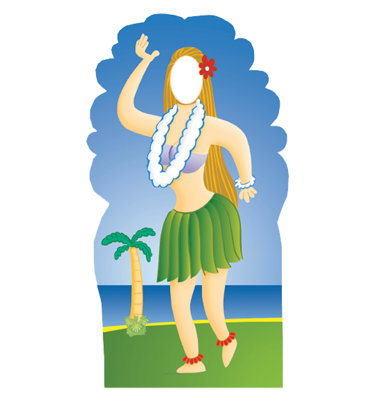 Life-size Hula Girl Stand-In Cardboard Standup