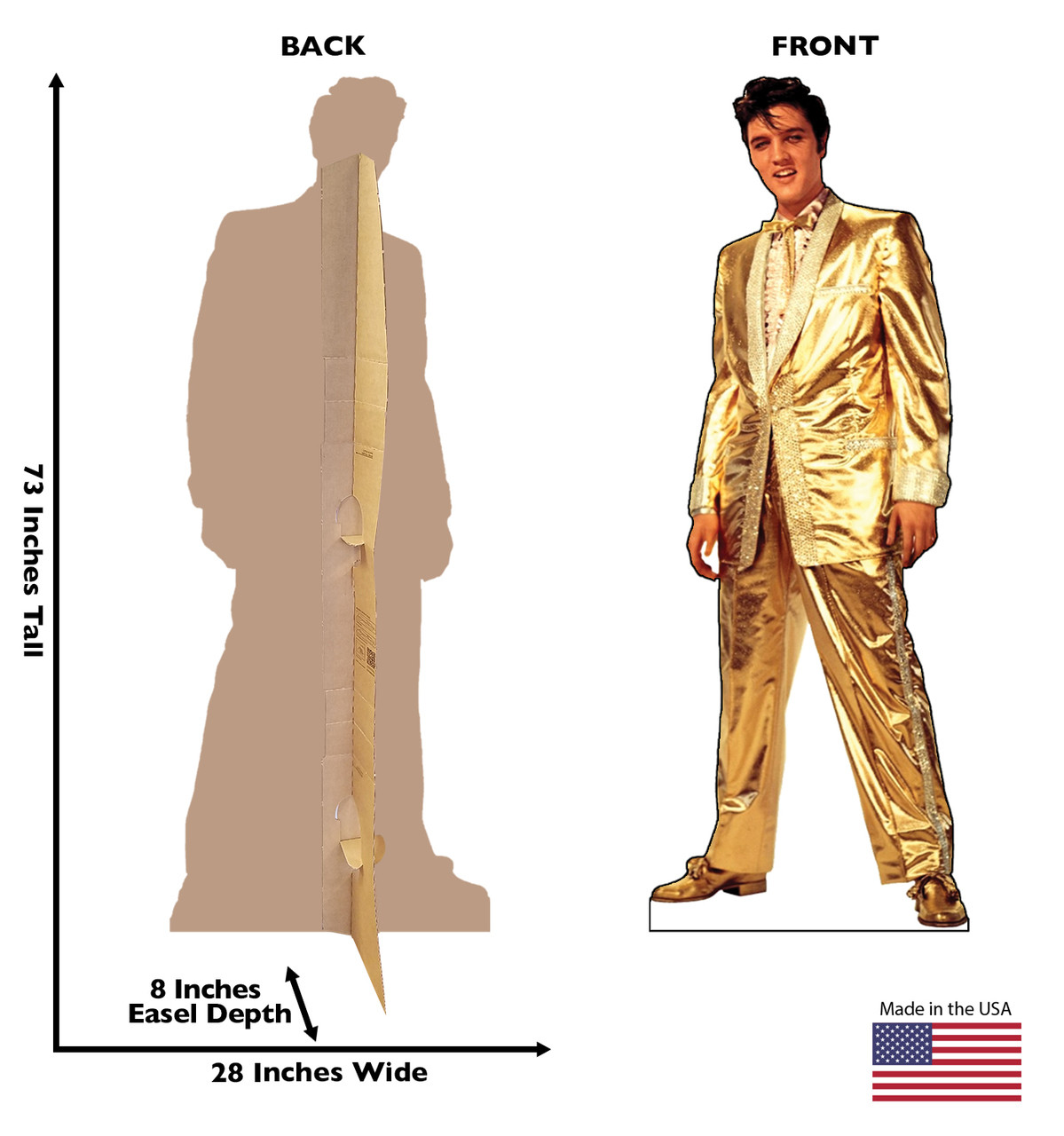 Life-size Elvis Presley Gold - Talking Cardboard Standup
