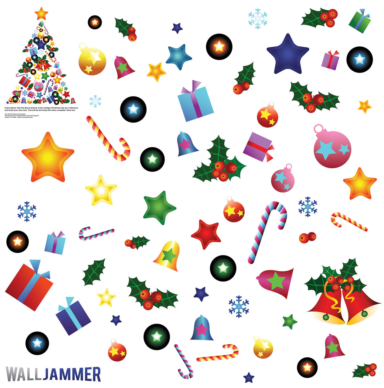 Life-size Christmas Tree Collage WallJammer Wall Decal