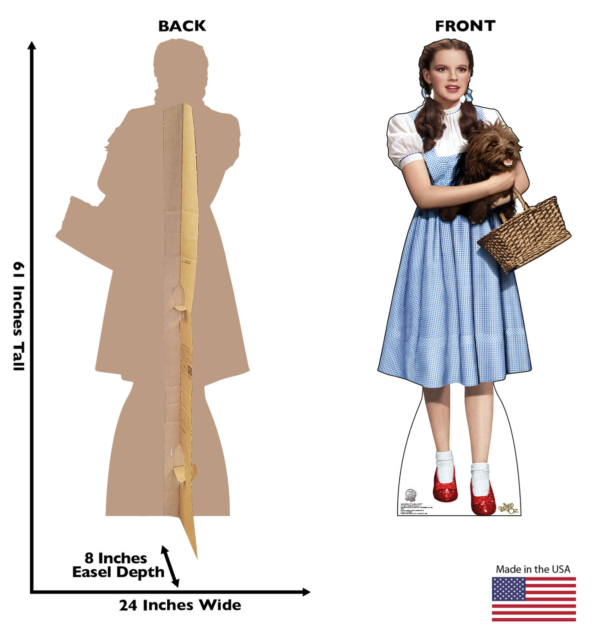 Lifesize Dorothy and Toto Wizard of Oz Cardboard Standup