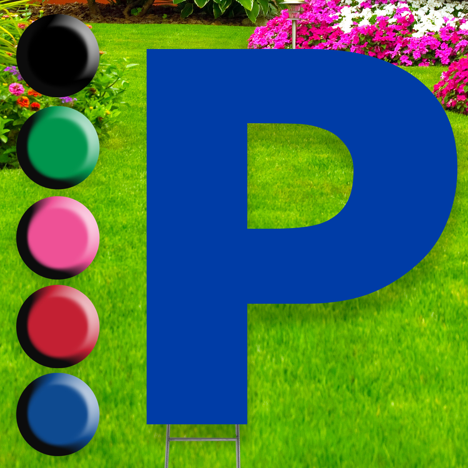 LifeSize Coroplast Outdoor Yard Sign Letter P