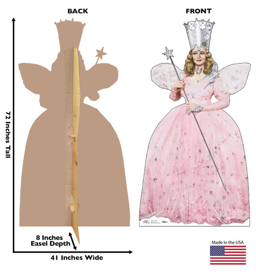 Life size Cardboard Cutout Standee of Glinda the Good With from the Wizard of Oz with dimensions