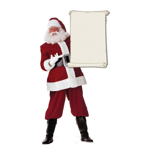 Life-size Santa Claus with Scroll Cardboard Standup
