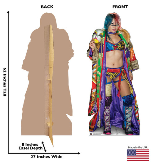 Asuka Life-size cardboard standee front and back with dimensions.