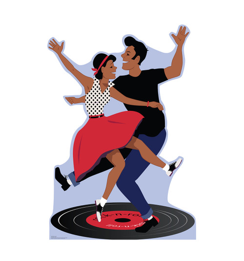 Life-size cardboard standee of 50's Dance Couple.