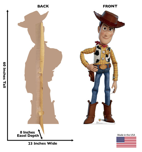 Woody - Toy Story 4 Cardboard Cutout Front and Back View