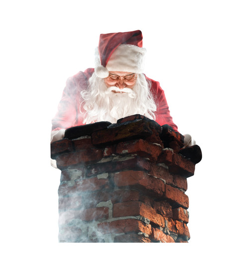 Santa in Chimney Cardboard Cutout Standee | 3125