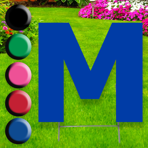 Letter M yard sign