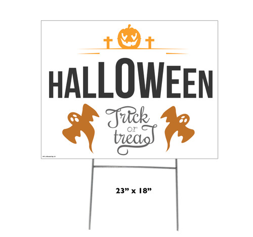 Coroplast outdoor Halloween Sign 03 with dimensions.