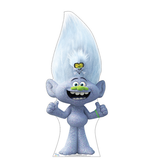Life-size cardboard standee of Tiny and Guy Diamond from Trolls World Tour.