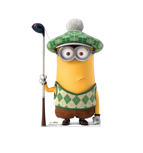 Life-size cardboard standee of Golfer Minion from The Minions.