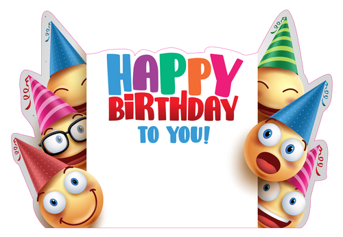 Personalized Happy Birthday Emoji Yard Sign