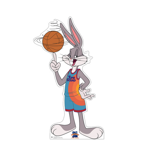 Life-size cardboard standee of Bugs Bunny from Space Jam A New Legacy.