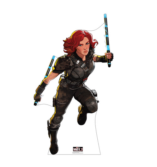 Life-size cardboard standee of Post-Apocalyptic Black Widow from Marvel Studios What if? on Disney +.