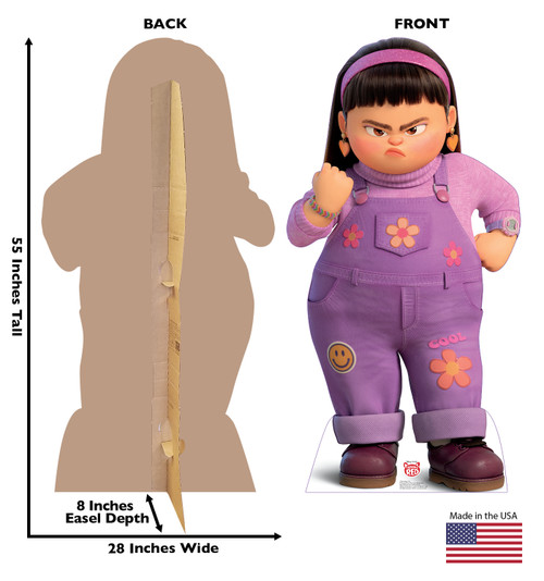 Life-size cardboard standee of Abby Park from Disney/Pixar's Turning Red with back and front dimension.