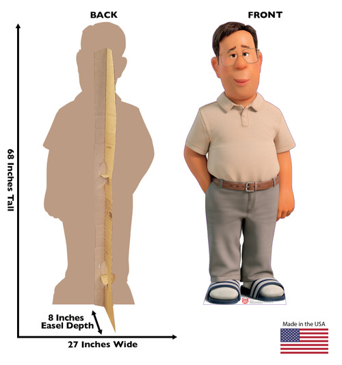 Life-size cardboard standee of Jin Lee from Disney/Pixar's Turning Red with back and front dimension.
