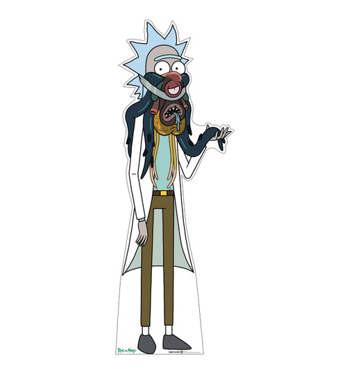 Life-size cardboard standee of Rick from the Rick and Morty TV serie.