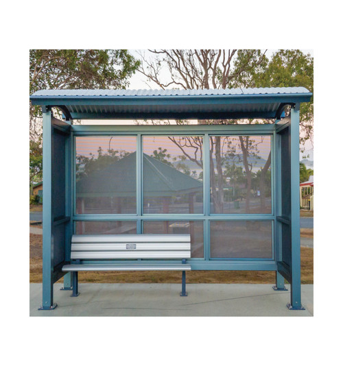 Life-size cardboard standee of a Bus Stop Shelter Backdro